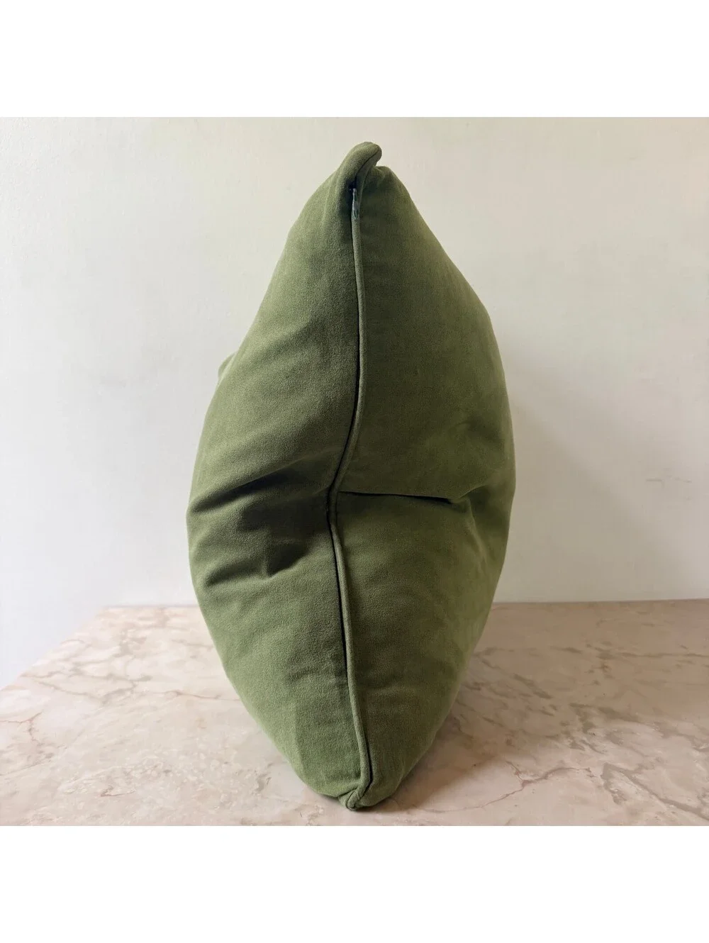 Green Down Feather Throw Pillow with Zipper Closure 17 inch Square Decorative